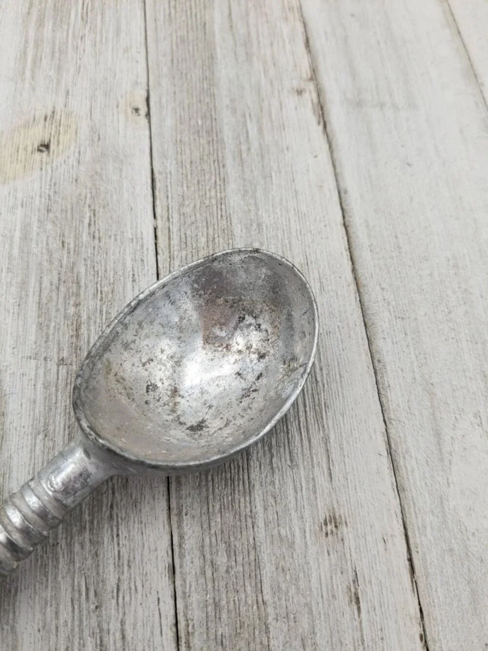 Metal Ice Cream Scoop Vintage Metal Ribbed 6 3/4